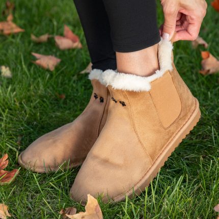 Paw Print Faux Suede Chelsea Boots