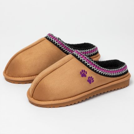 Paw Print Embroidered Indoor/Outdoor Slide-in Slipper Shoes