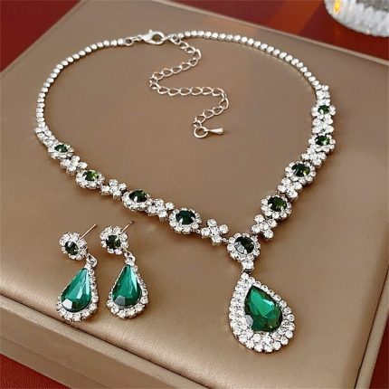 Jewelry Set Two-piece Suit Black Cubic Zirconia Chrome Earrings Necklace Women's Elegant Vintage Fashion Vintage Style Classic Jewelry Set For Wedding Party Valentine's Day
        #12224860