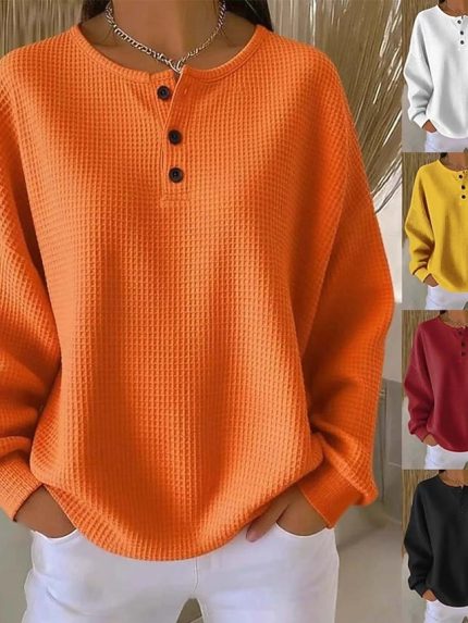 Women's Sweatshirt Elegant Streetwear Daily Solid Color Ribbed V Neck Braided Print Long Sleeve Regular Tops Knit Formal Outdoor Home Black White Spring Fall
        #9858454