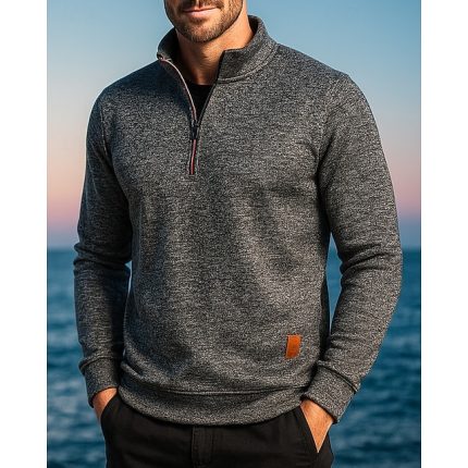 Men's Hiking top Quarter Zip Sweater Long Sleeve Stand Collar Tee Tshirt Top Outdoor Lightweight Elastic Breathable Winter Quarter-Zip Polyester Dark Grey Black Army Green Climbing Camping / Hiking
        #14960097