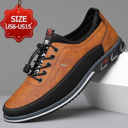 Men's Brown Casual Sneakers with Lace-Up Design – Comfortable Non-Slip Walking Shoes for Daily Outdoor Activities
#9730219