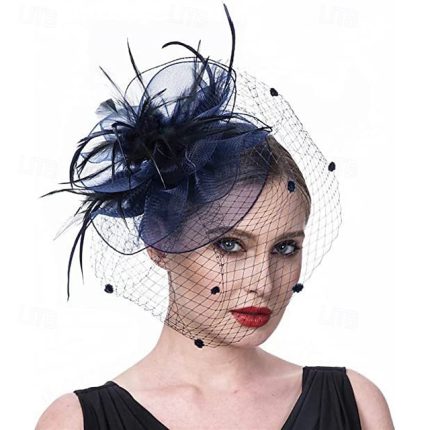 Headdress Hair Clip Feather Feathers Wedding Birthday Elegant Vintage With Feather Tulle Headpiece Headwear
        #13715393